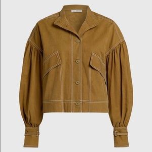 Ulla Johnson Jacket, Cody Military Canvas Cropped Jacket (size M)